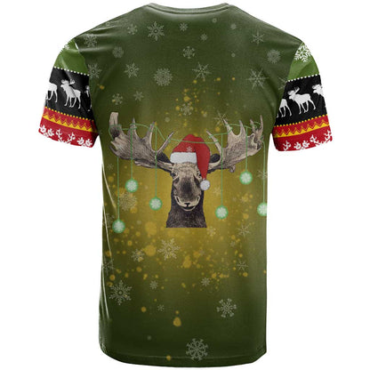 Merry ChristMoose Christmas T-Shirt Xmas Holiday Patterns Graphic Tee