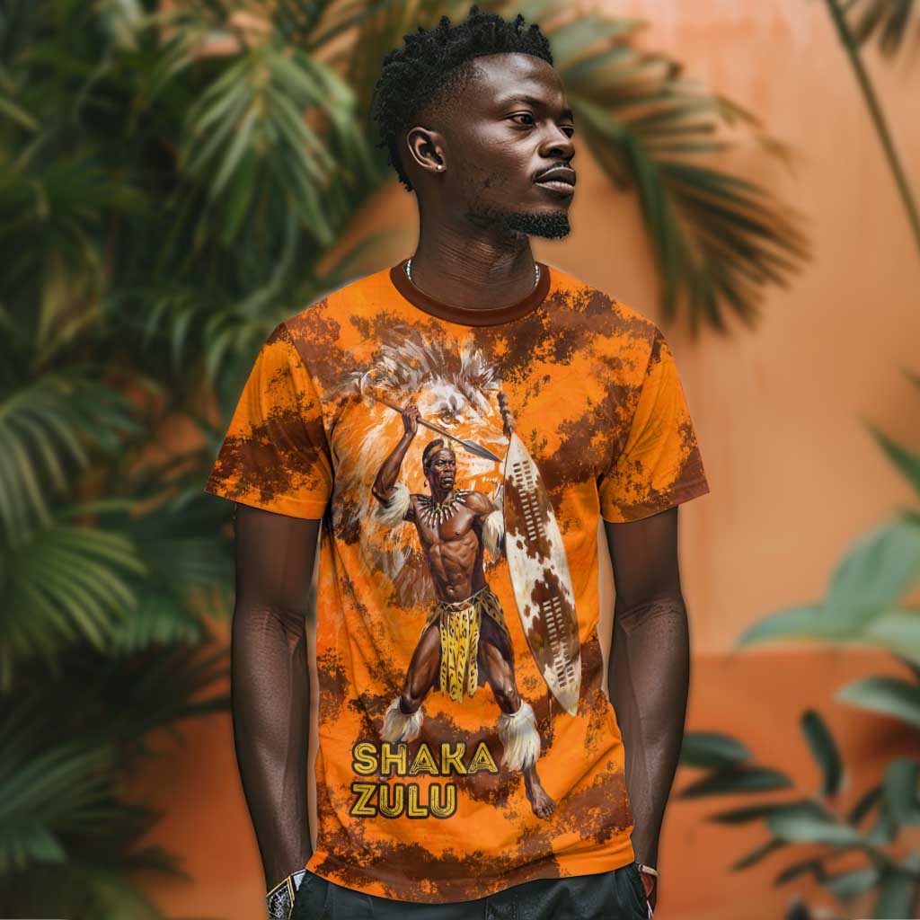 Shaka Zulu T-Shirt Warrior Fiery Roaring Lion - Never Retreat Never Surrender African Strength and Courage Graphic Tee
