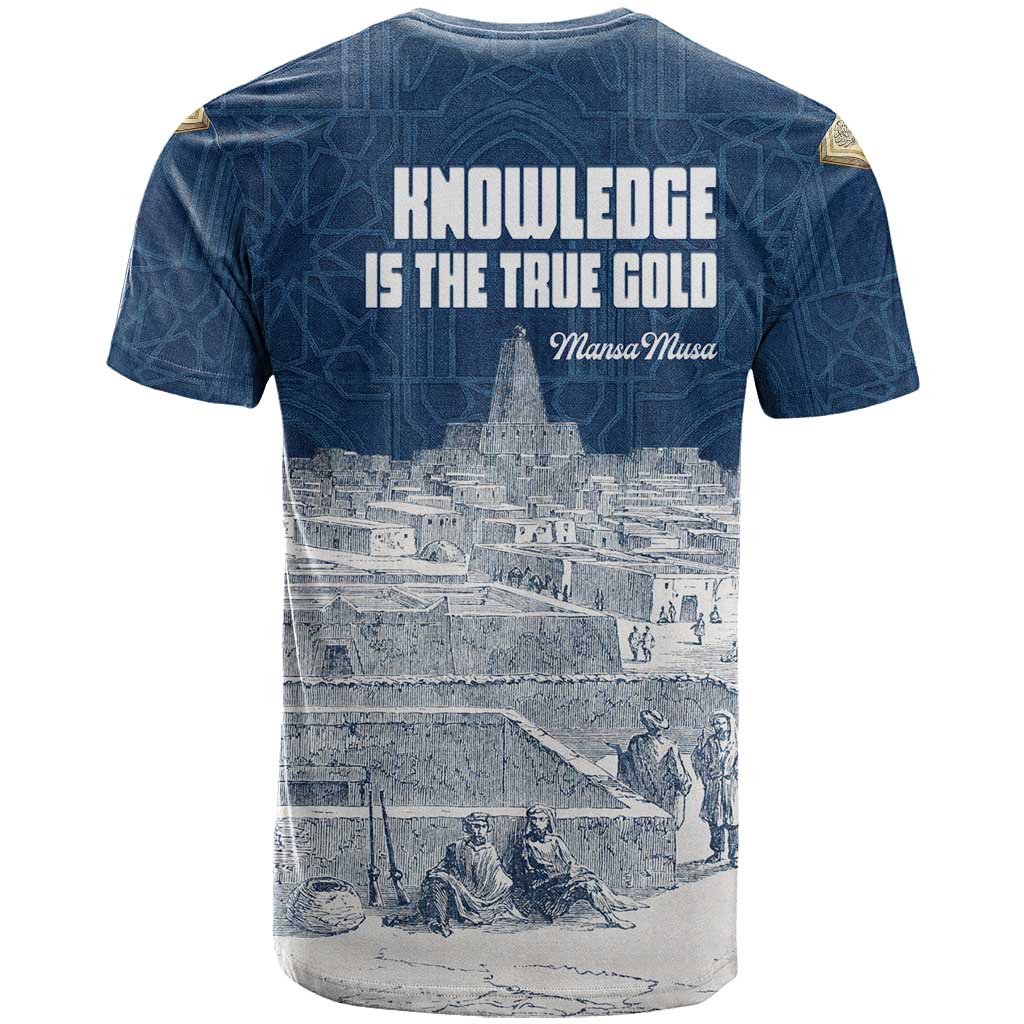 Mansa Musa Sankore University T-Shirt Knowledge is the True Gold - African Scholarly Legacy Graphic Tee