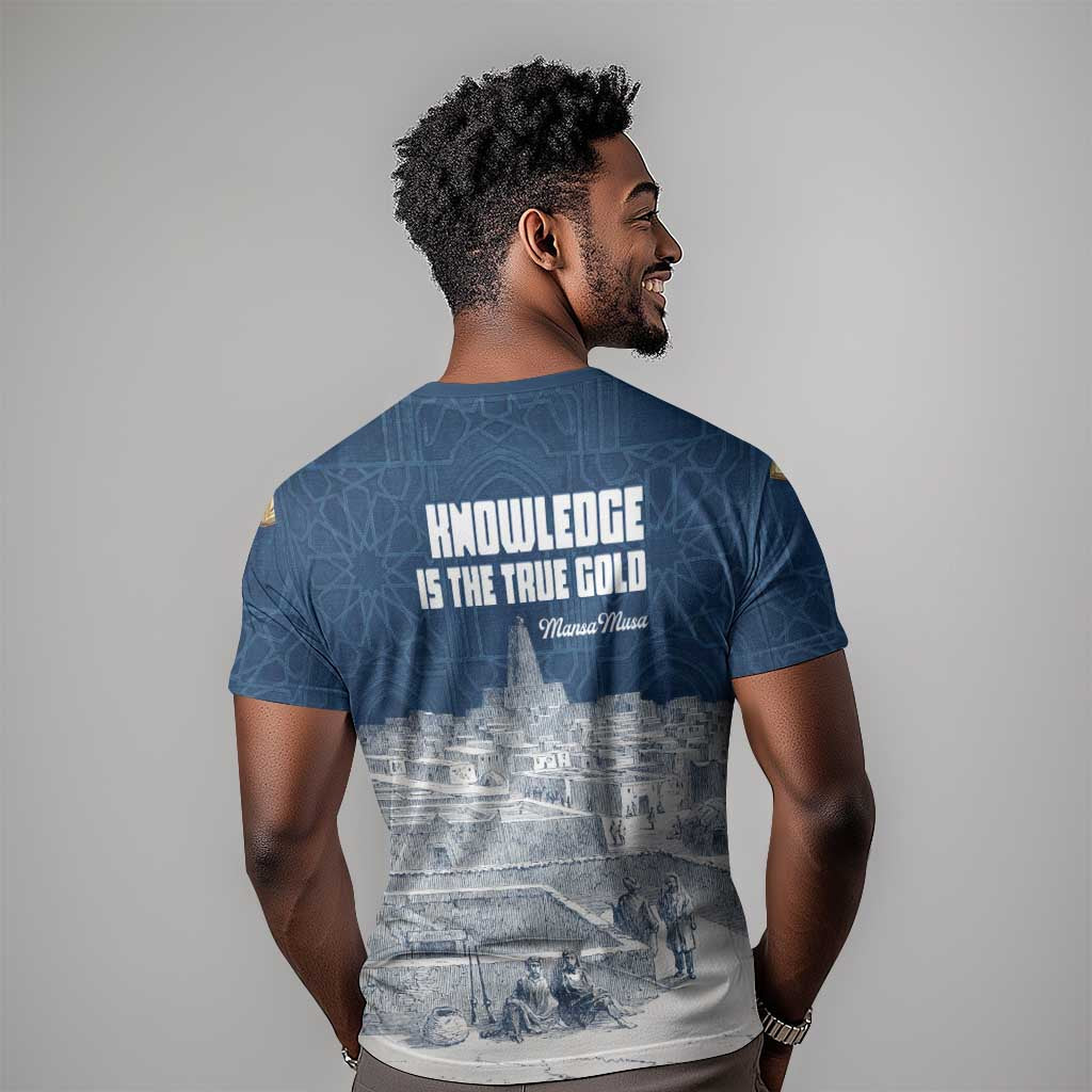 Mansa Musa Sankore University T-Shirt Knowledge is the True Gold - African Scholarly Legacy Graphic Tee