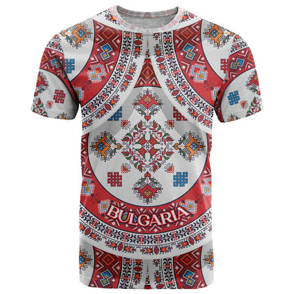 Bulgaria Folk Art T-Shirt with Traditional Embroidery and Floral Motifs Graphic Tee