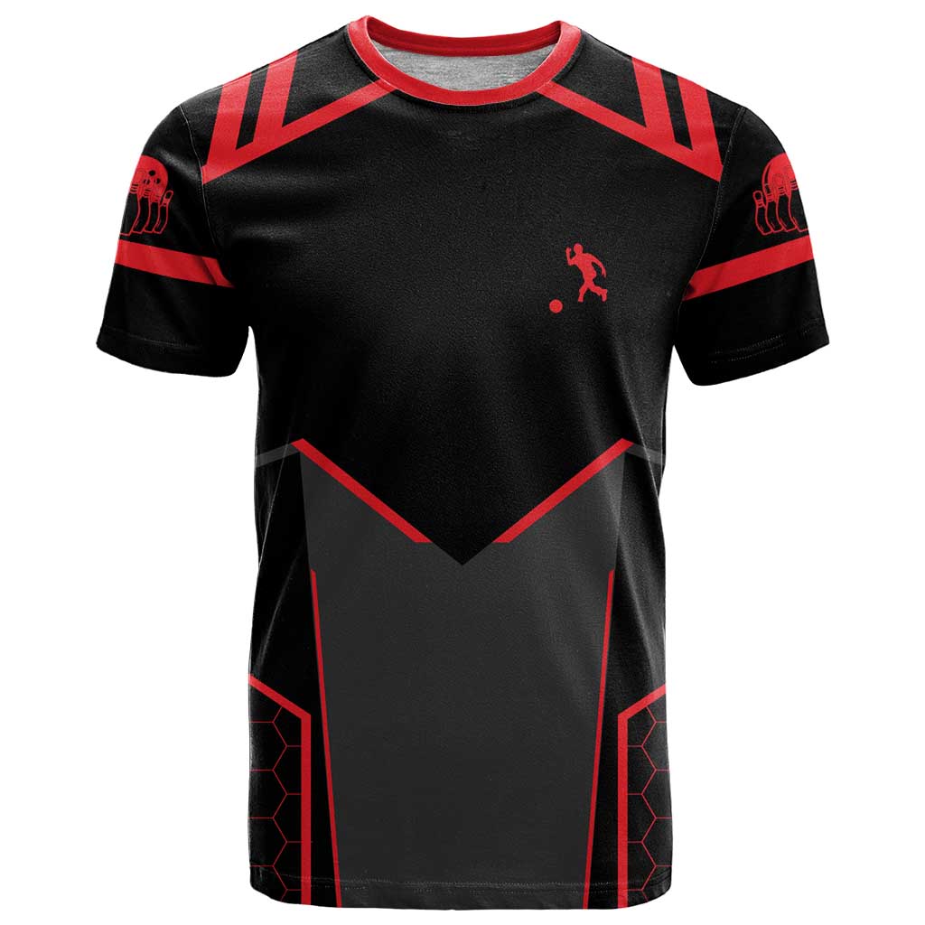 Bowling Team T-Shirt Red and Black Strike Graphic and Custom Name Section Graphic Tee