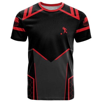 Bowling Team T-Shirt Red and Black Strike Graphic and Custom Name Section Graphic Tee