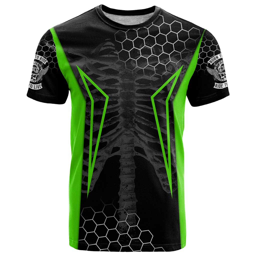 Personalized Skeleton Racing T-Shirt Cool Bone Motorcycle Motocross Off-Road Riders Racewear Graphic Tee