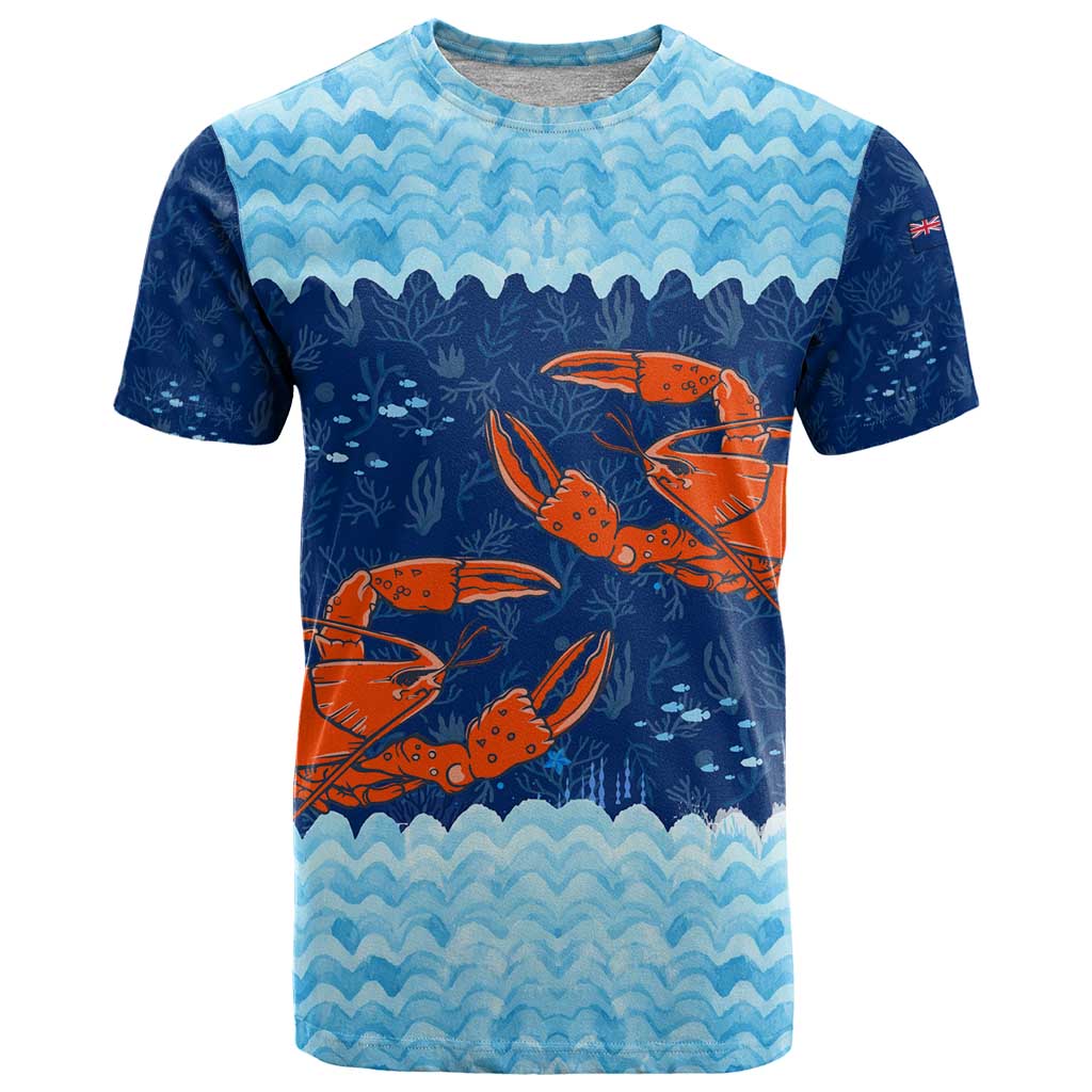 Turks and Caicos Islands T-Shirt with Red Crab and Ocean Wave Coral Reef Design Graphic Tee