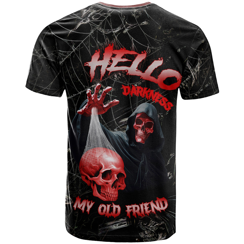 Hello Darkness My Old Friend Skull T-Shirt Graphic Tee