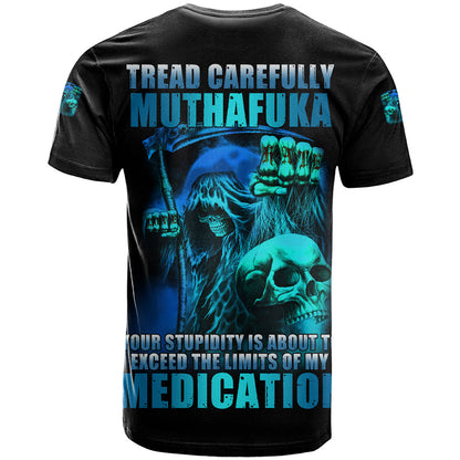 Tread Carefully Skull T-Shirt Graphic Tee