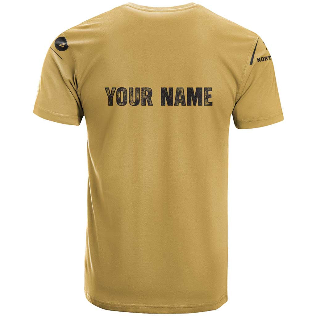 Custom Retro Bowling T-Shirt with Diamond Stripe Pattern North Bowl Logo Graphic Tee