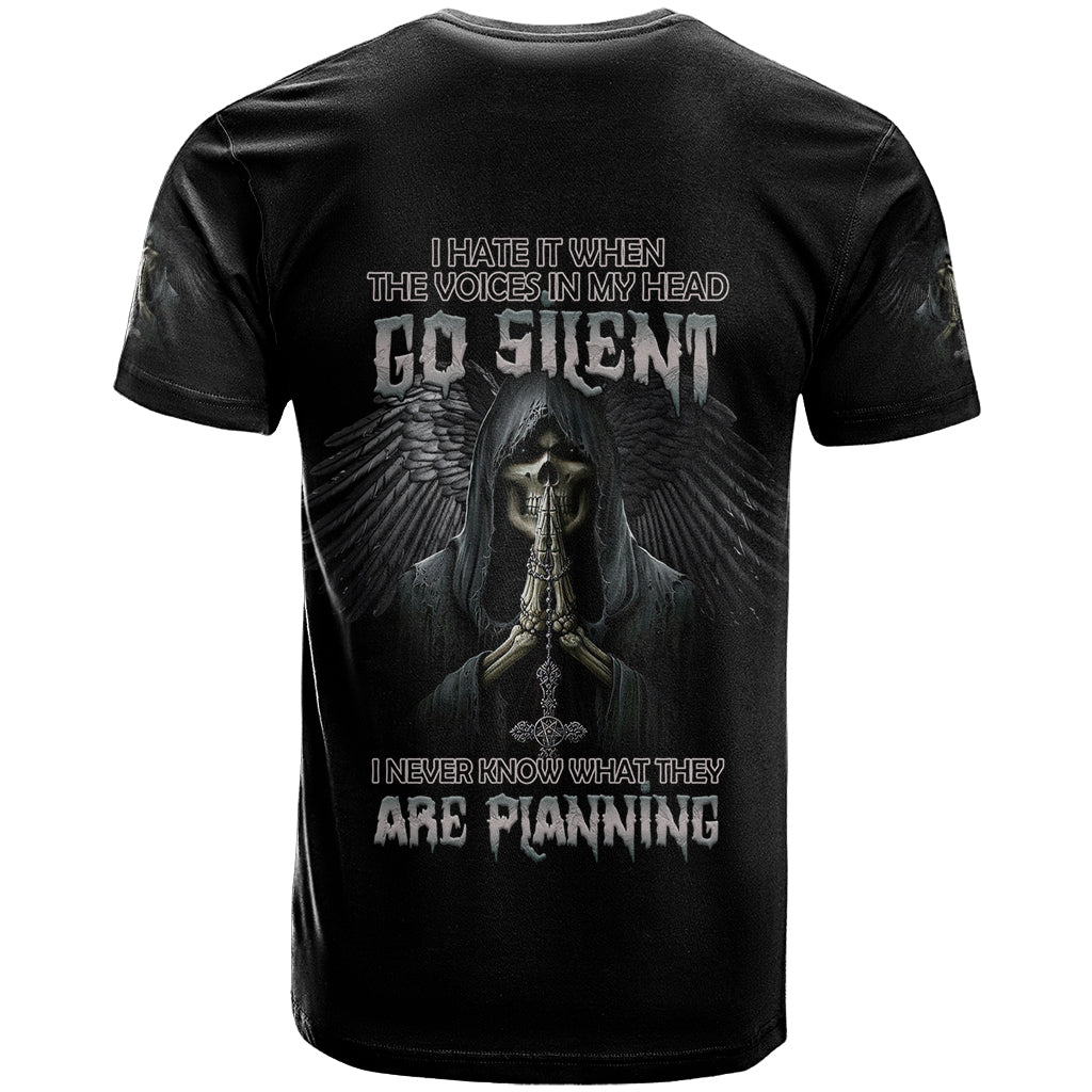 I Hate It When The Voices In My Head Skull T-Shirt Graphic Tee