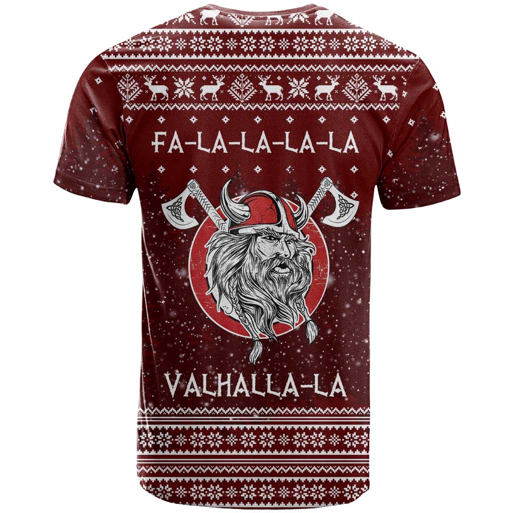 Vikings Fa La La La Christmas T-Shirt Xmas Holiday Patterns Graphic Tee