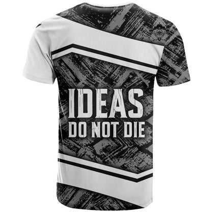 Steve Biko T-Shirt with Monochrome Portrait, Ideas Do Not Die Quote Graphic Tee