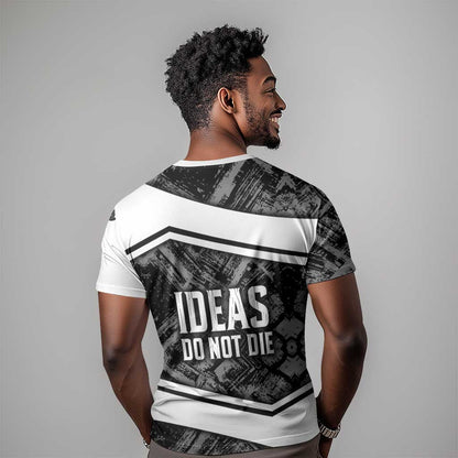 Steve Biko T-Shirt with Monochrome Portrait, Ideas Do Not Die Quote Graphic Tee