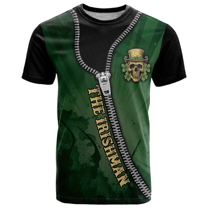 The Irish Man 3D Zip Art T-Shirt Graphic Tee