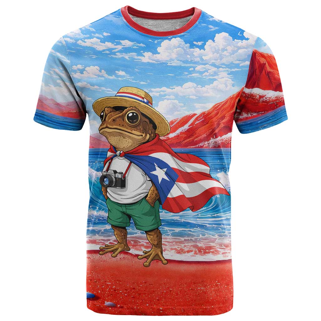 Coqui Frog Puerto Rico Flag T-Shirt Taino Boricua Puerto Rican Graphic Tee