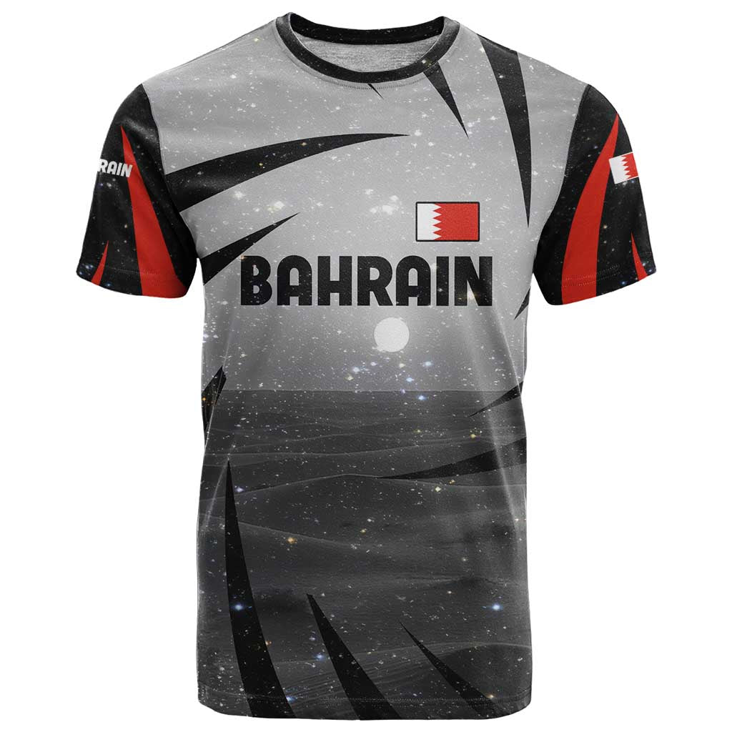 Bahrain Desert Camel T-Shirt with Sunset Glow and Starry Sky Graphic Tee
