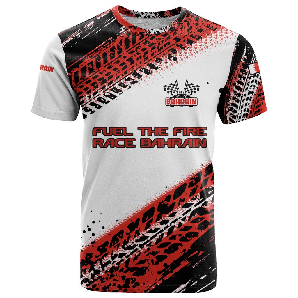 Formula 1 Inspired Bahrain Race T-Shirt with Checkered Flag Print Graphic Tee