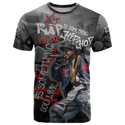 Rap Star Streetwear T-Shirt with Graffiti Lettering and Hip Hop Graphic Tee