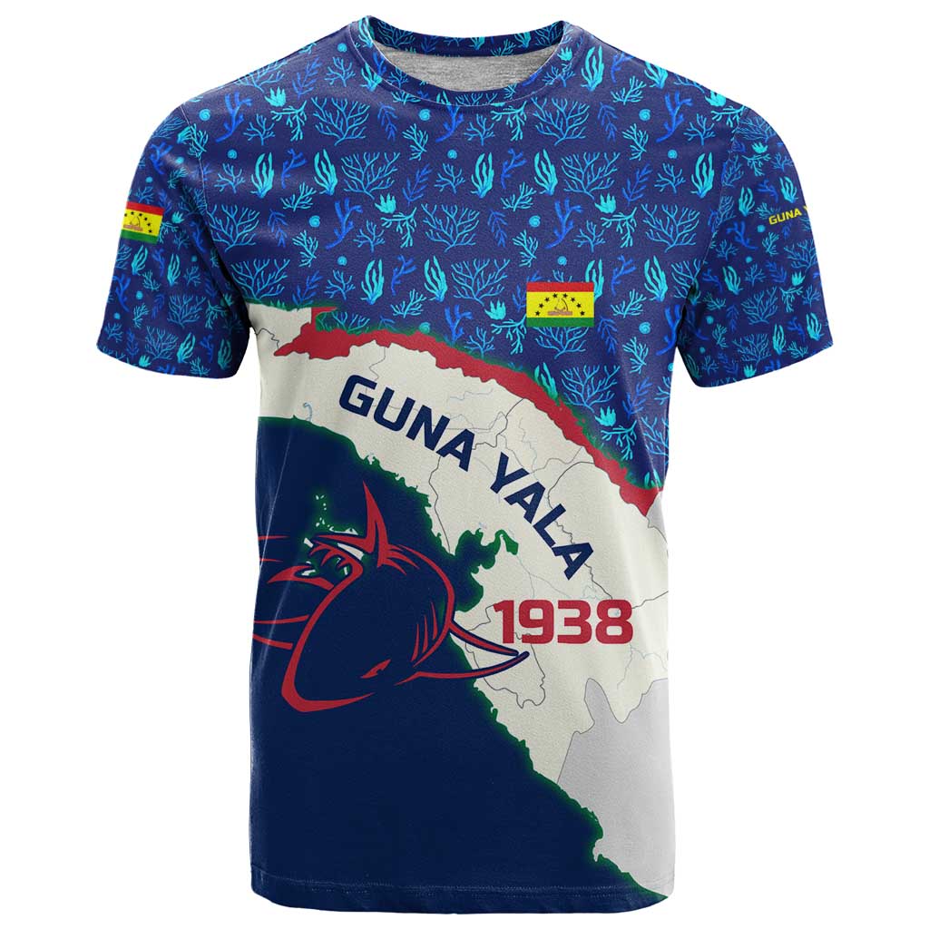 Indigenous Regions of Panama Guna Yala T-Shirt with Regional Map Lobster Graphic and Coral Pattern 1938 Graphic Tee