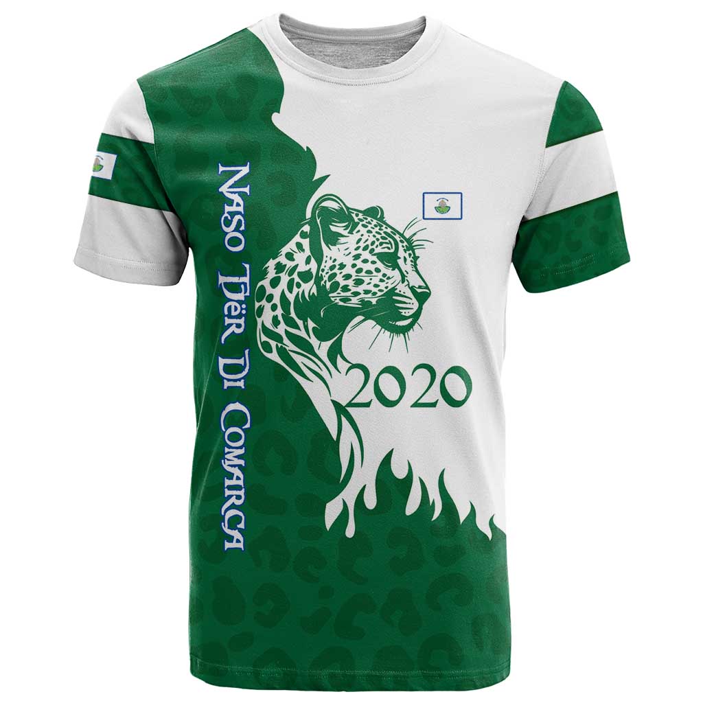 Indigenous Regions of Panama Naso Tjer Di Comarca T-Shirt with Jaguar Graphic and Green White Territory and Life 2020 Graphic Tee