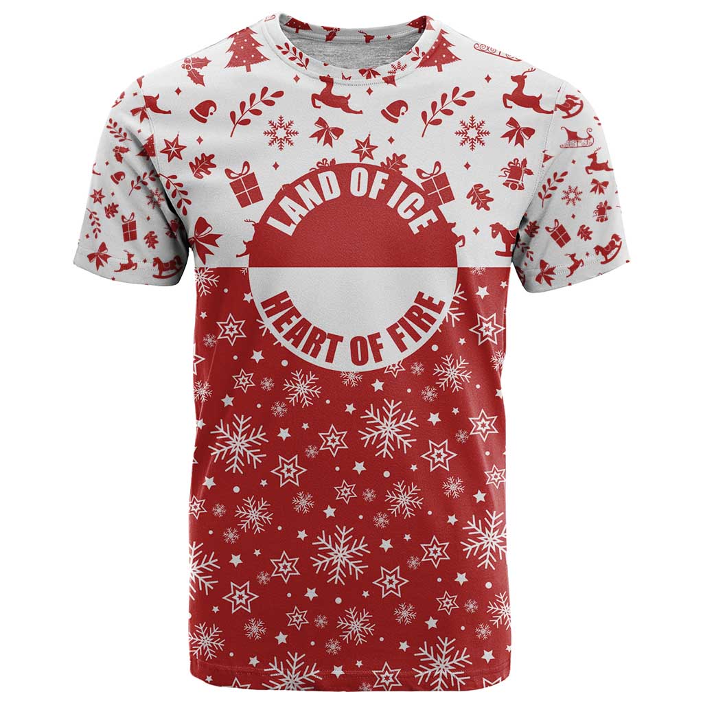 Greenland Christmas T-Shirt Land of Ice Heart of Fire Graphic Tee