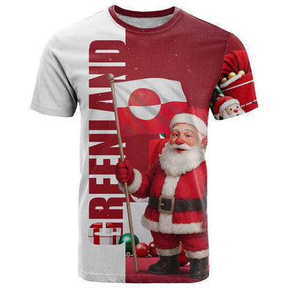 Greenland Santa Christmas T-Shirt Nordic Holiday Pride Design Graphic Tee