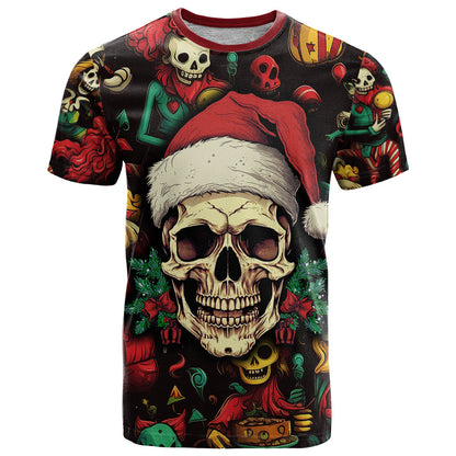 Skull Christmas T-Shirt When You're Dead Inside But It's Christmas Graphic Tee