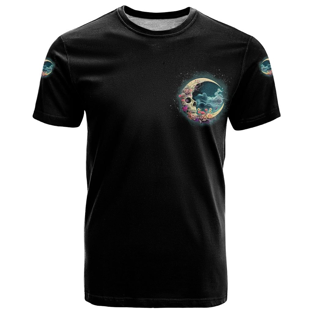 Hello Darkness My Old Friend Crescent Moon Skull T-Shirt Graphic Tee