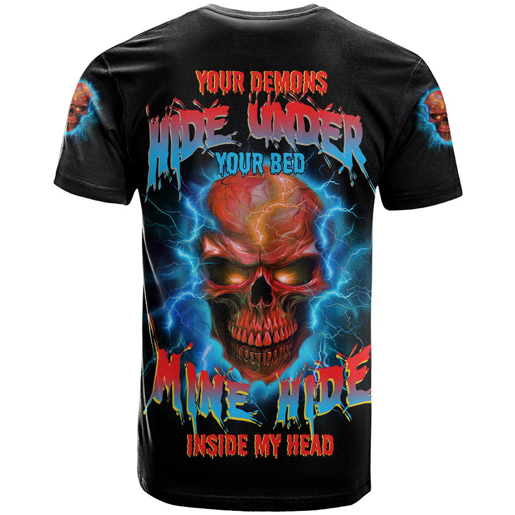 Your Demons Hide Under Your Bed Thunder Skull T-Shirt Graphic Tee