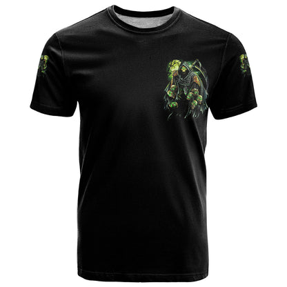 Warning Sign Skull Reaper T-Shirt Graphic Tee