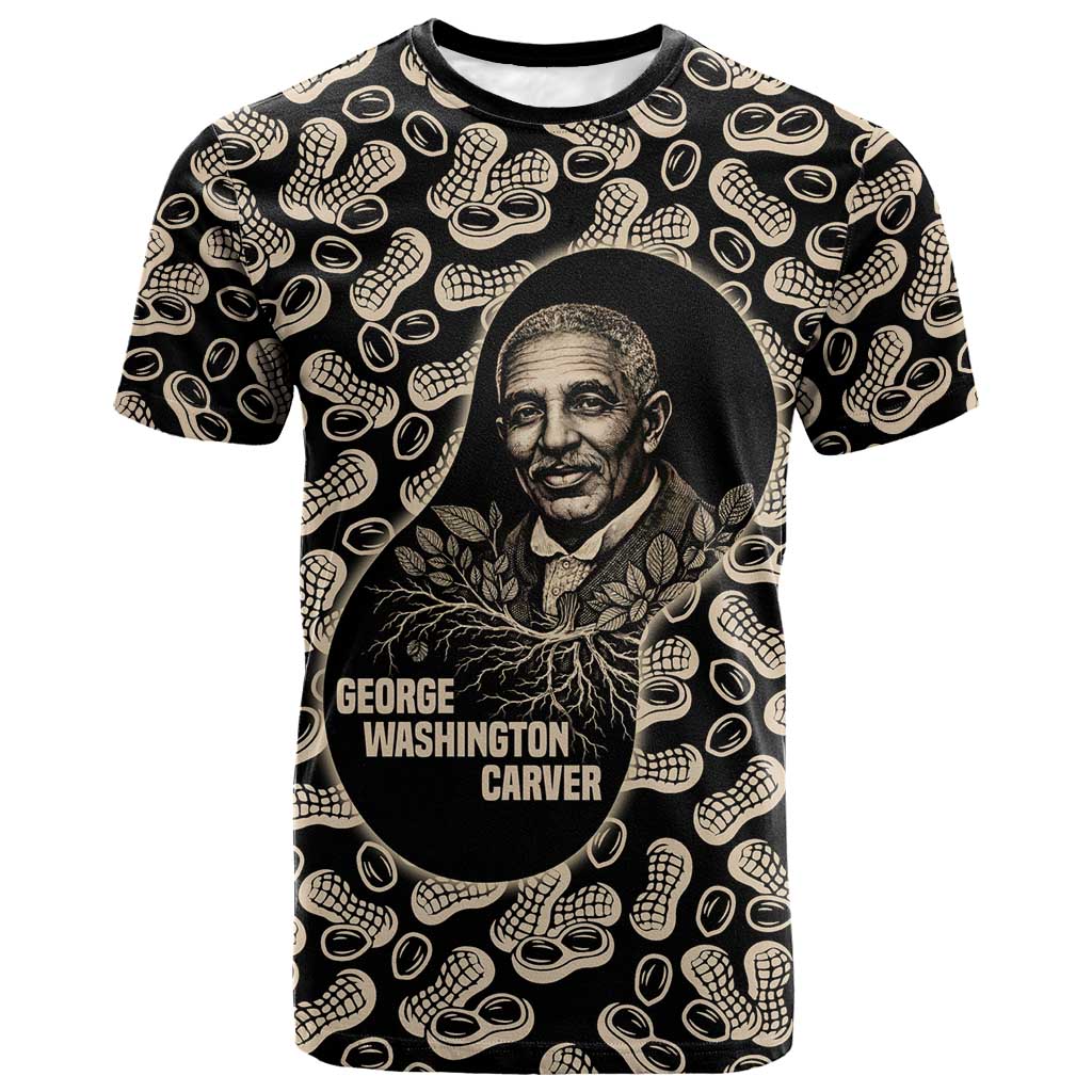 George Washington Carver T-Shirt Peanut From Soil Comes Knowledge Quote and Agricultural Roots Graphic Tee