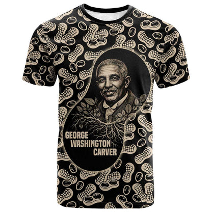 George Washington Carver T-Shirt Peanut From Soil Comes Knowledge Quote and Agricultural Roots Graphic Tee