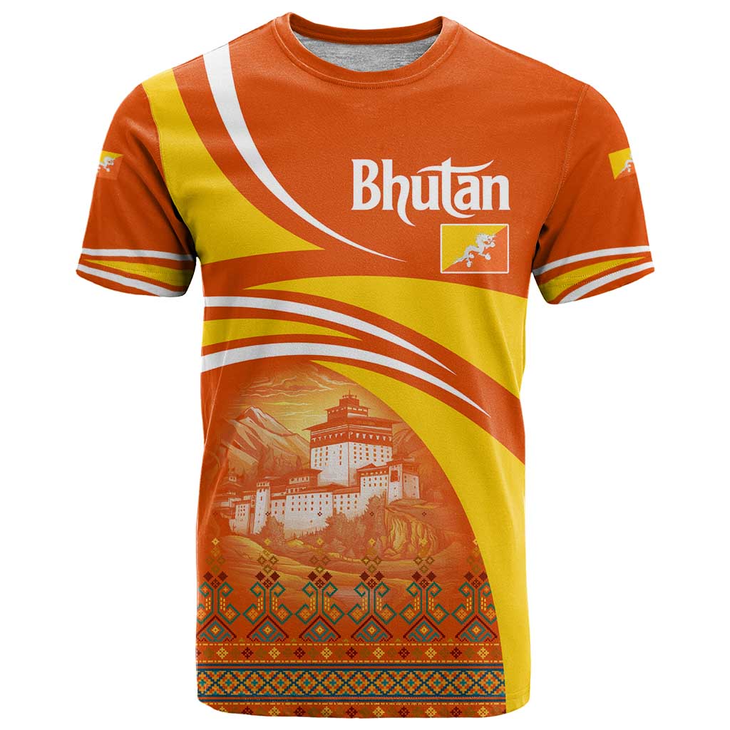 Bhutan Heritage T-Shirt with Paro Monastery and Druk Dragon Graphic Tee