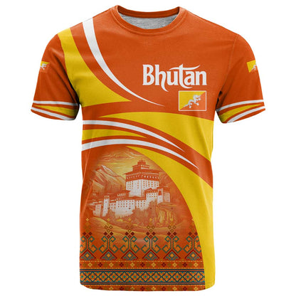 Bhutan Heritage T-Shirt with Paro Monastery and Druk Dragon Graphic Tee
