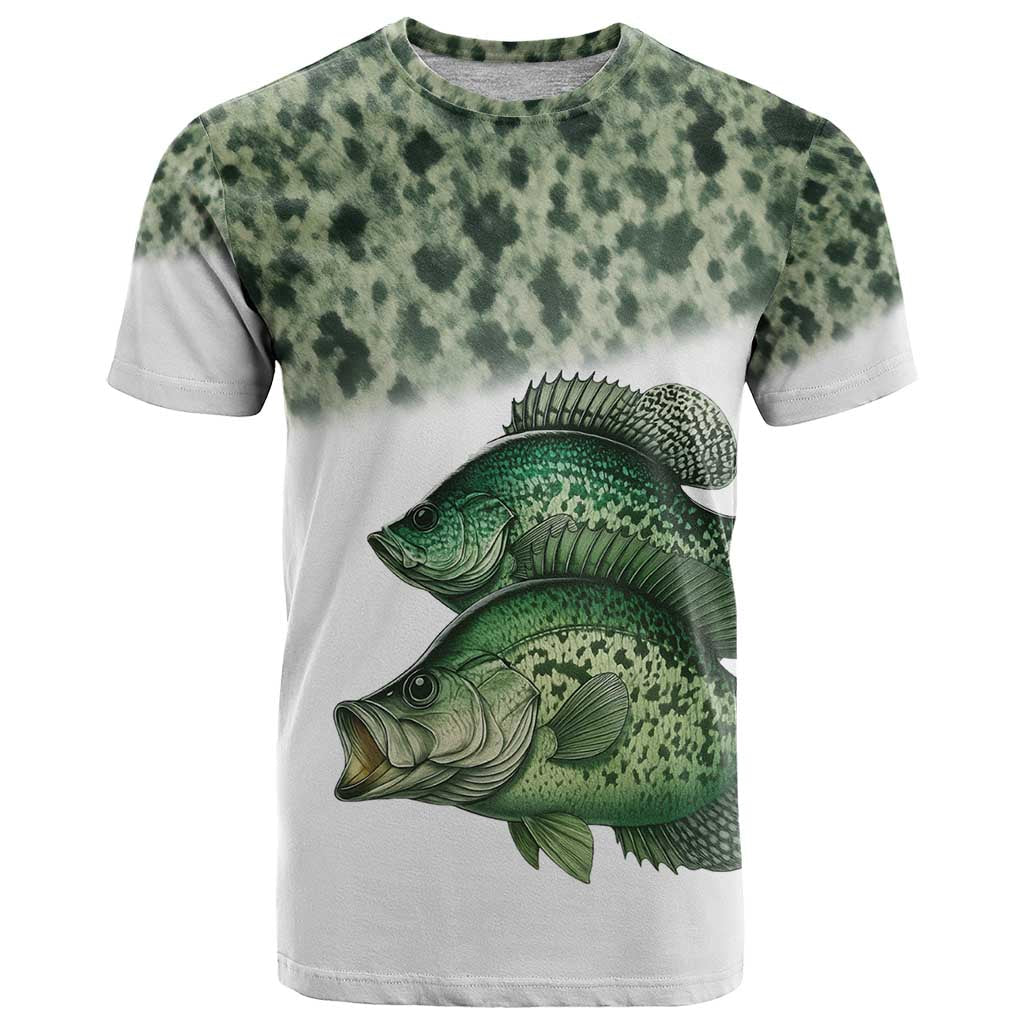 Crappie Tournament Fishing Customize Name T-Shirt Camo Fade and Custom Name Design Graphic Tee