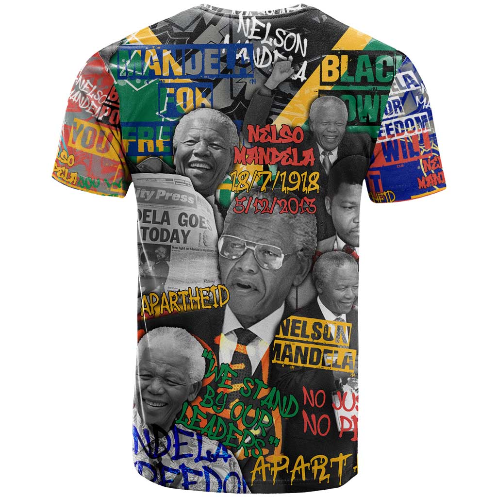 Nelson Mandela T-Shirt Street Spray Art Recreating The Life Of A Great Man Graphic Tee
