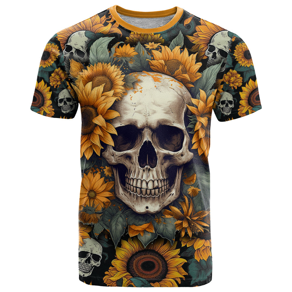 Shine Like A Sunflower Skull T-Shirt Graphic Tee