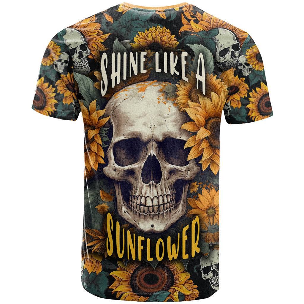 Shine Like A Sunflower Skull T-Shirt Graphic Tee