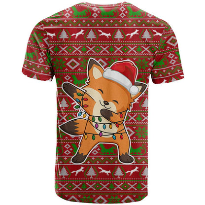 Oh For Fox Sake Christmas T-Shirt Xmas Holiday Patterns Graphic Tee