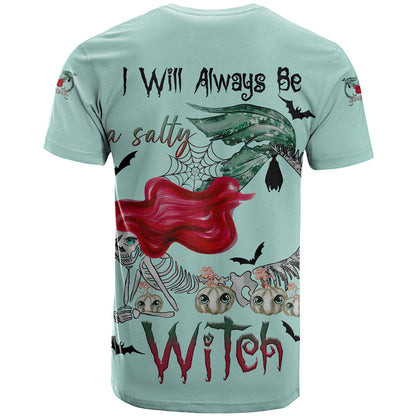 Salty Witch Mermaid Halloween T-Shirt Graphic Tee