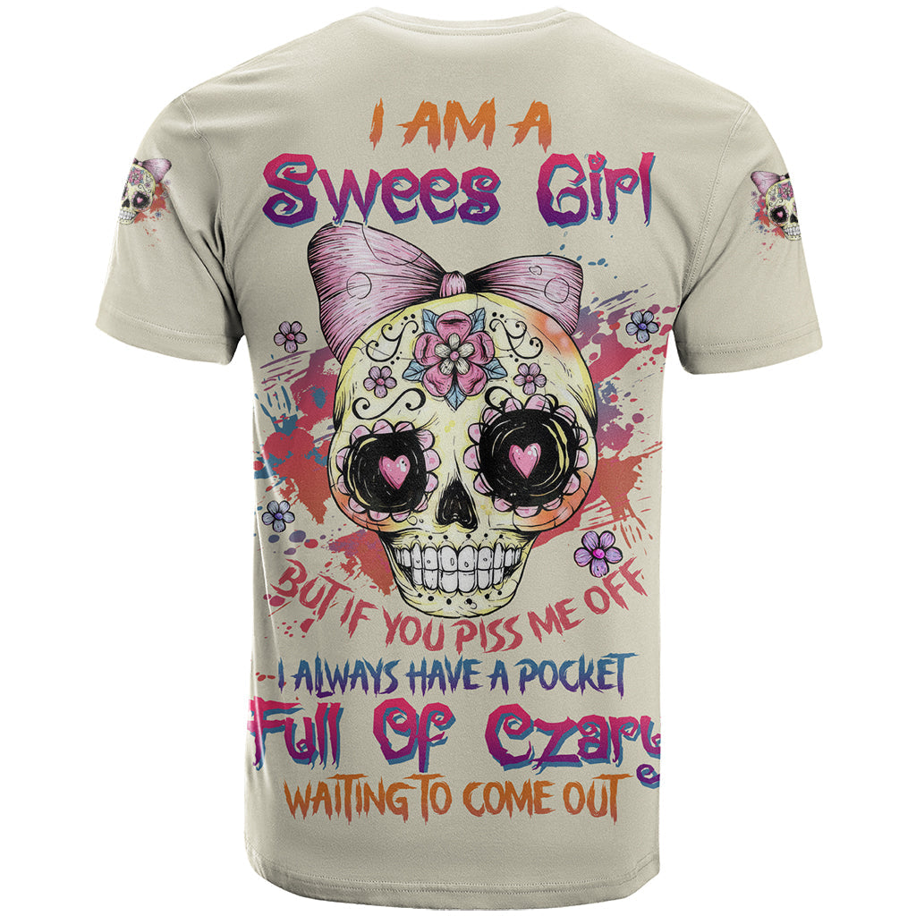 I Am A Sweet Girl Skull T-Shirt Graphic Tee