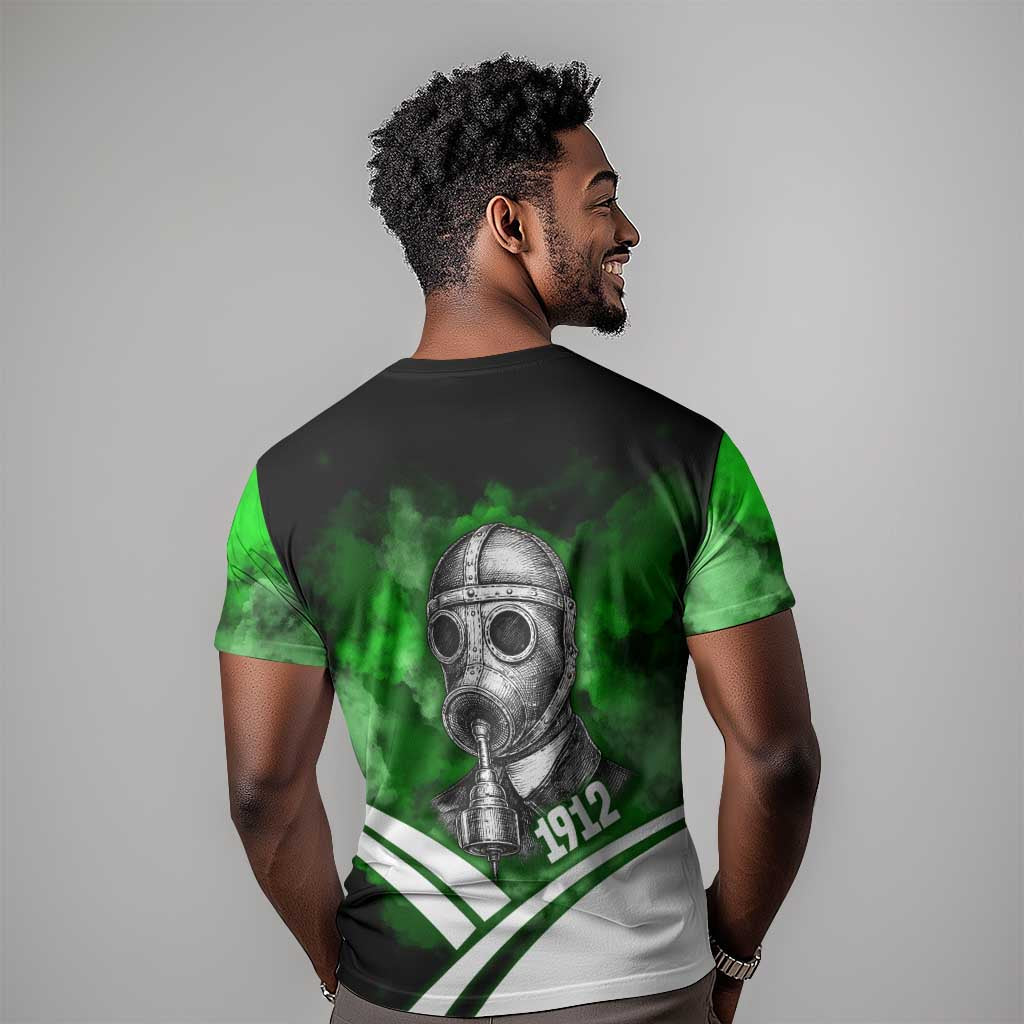 Garrett Morgan T-Shirt with Gas Mask Invention Illustration, Inventing to Save Lives Quote Graphic Tee