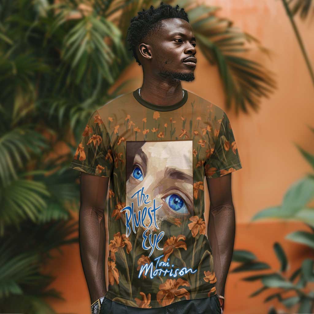Toni Morrison T-Shirt Floral Themed Design Featuring The Bluest Eye Cover Art Thought-Provoking Quote Graphic Tee
