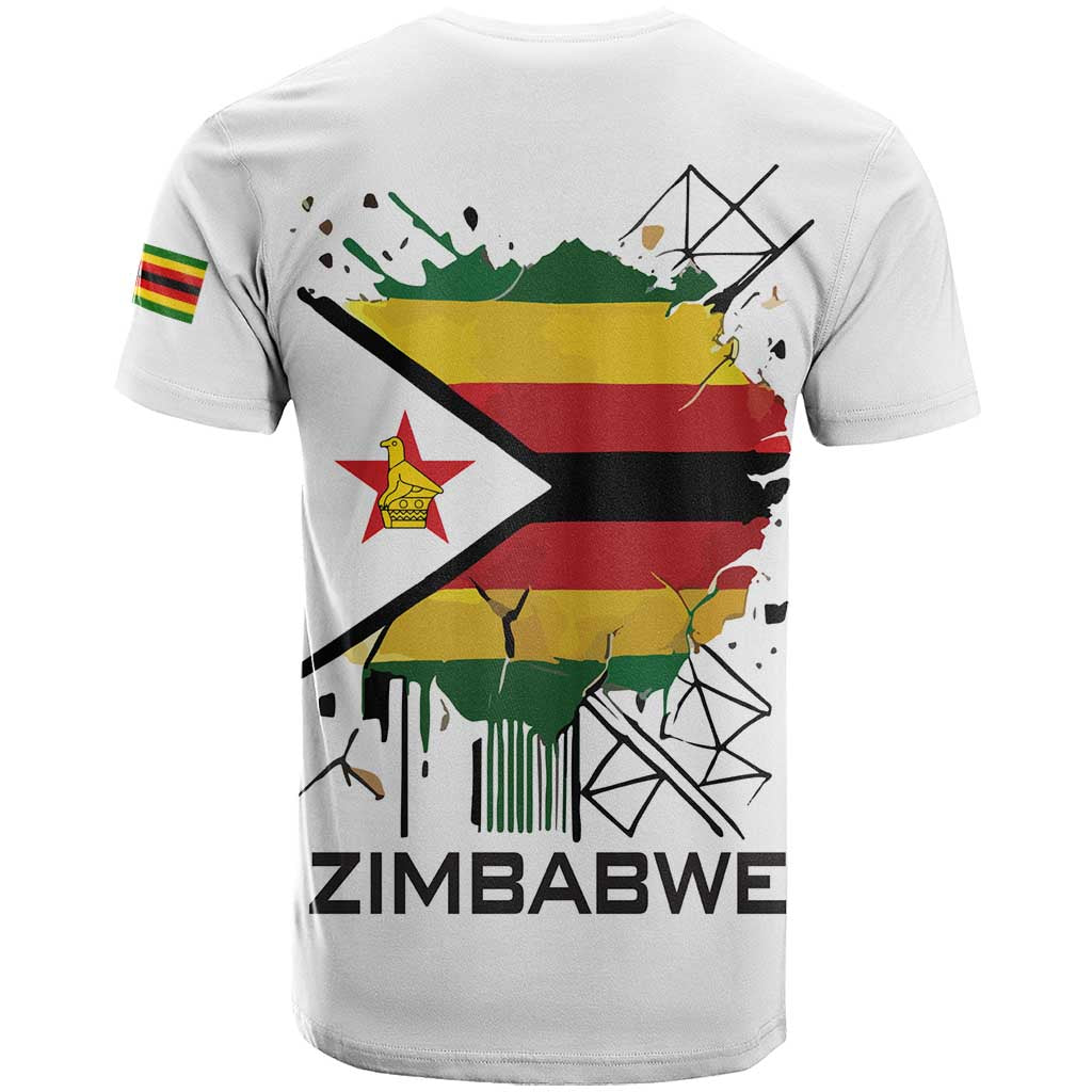 Spirit of Zimbabwe T-Shirt Tribal Patterns, Flag Colors and Symbol of Peace Graphic Tee