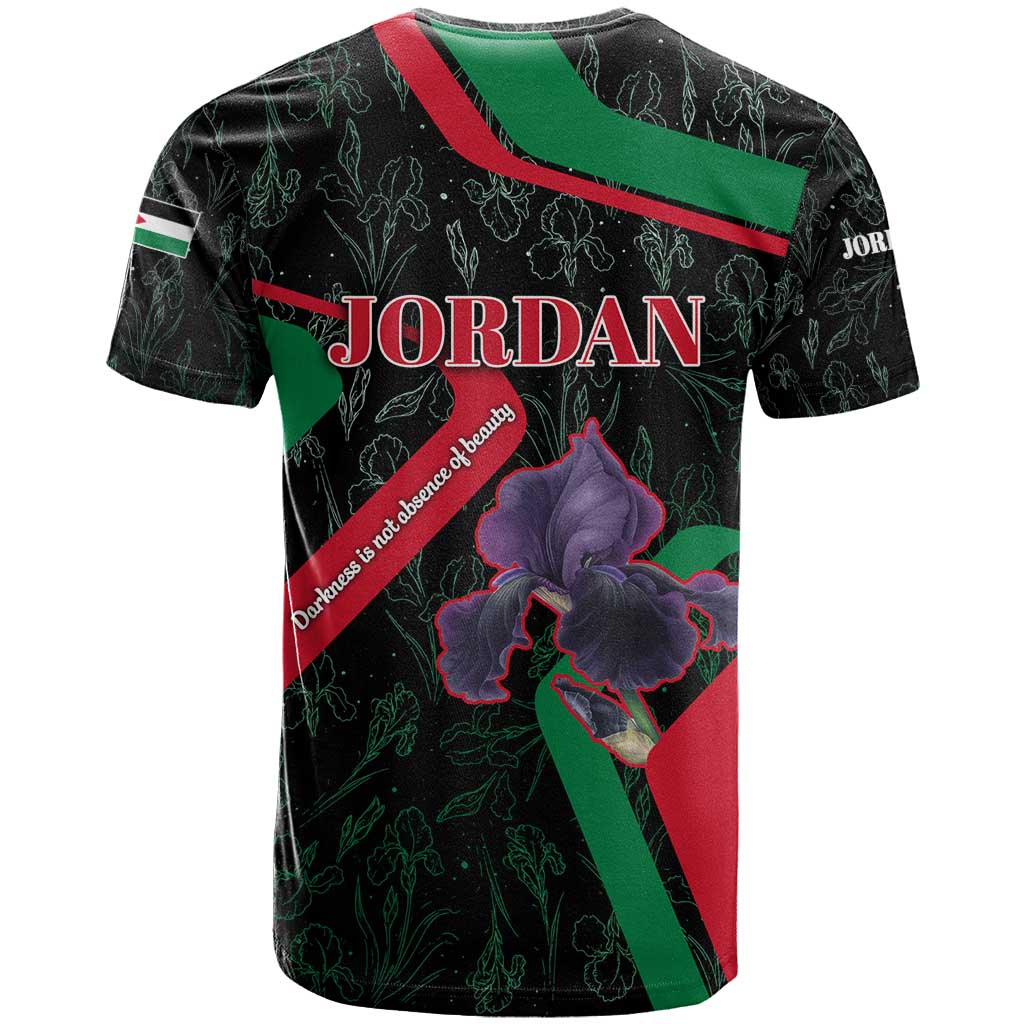 Jordan Black Iris T-Shirt with Flag Colors and Cultural Quote Graphic Tee