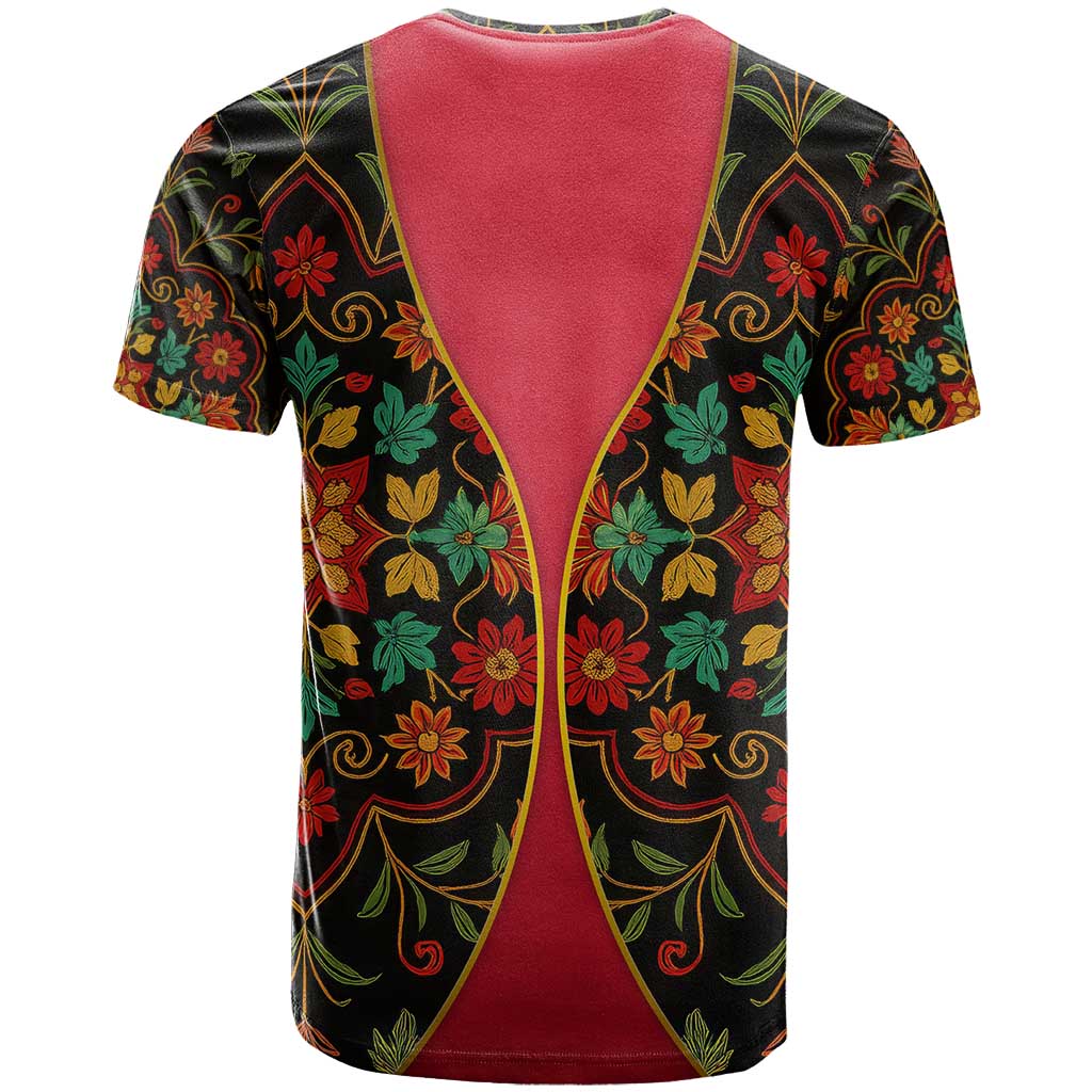 Azerbaijan Folk Floral T-Shirt with Traditional Carpet-Inspired Pattern Graphic Tee