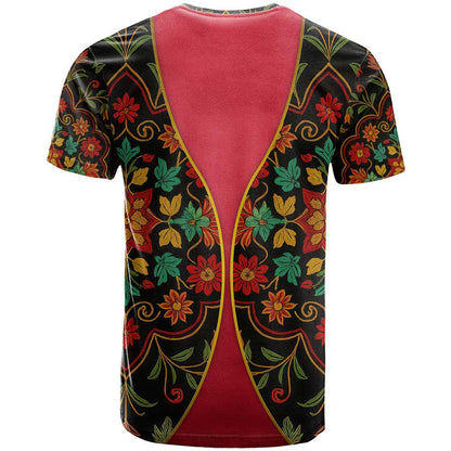 Azerbaijan Folk Floral T-Shirt with Traditional Carpet-Inspired Pattern Graphic Tee