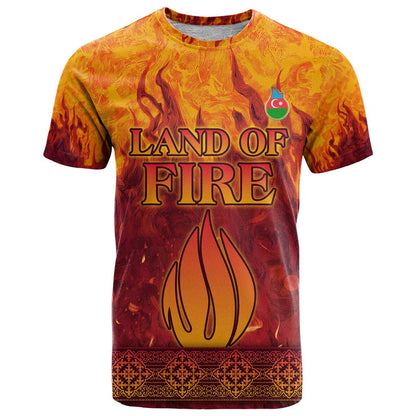 Azerbaijan Land of Fire T-Shirt with Flame Towers and Baku Design Graphic Tee