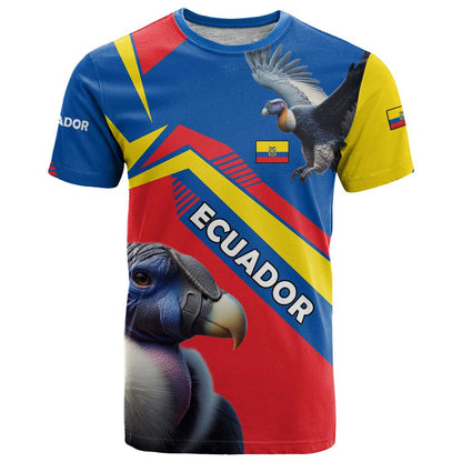 Ecuador T-Shirt with Andean Condor and Chevron Stripe Design Graphic Tee
