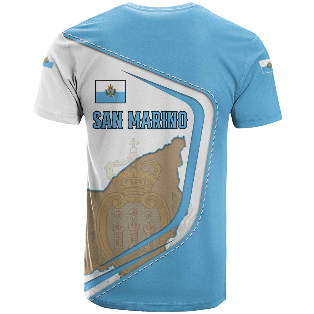 San Marino T-Shirt with Shield Crest and Stitch Panel Graphic Tee