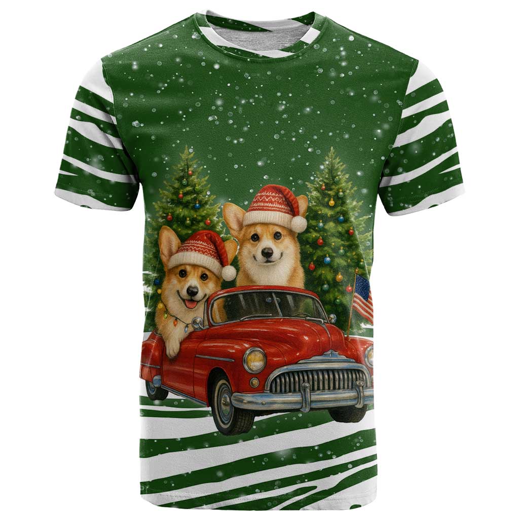 Pembroke Welsh Corgi Dog Xmas Christmas T-Shirt Xmas Holiday Patterns Graphic Tee